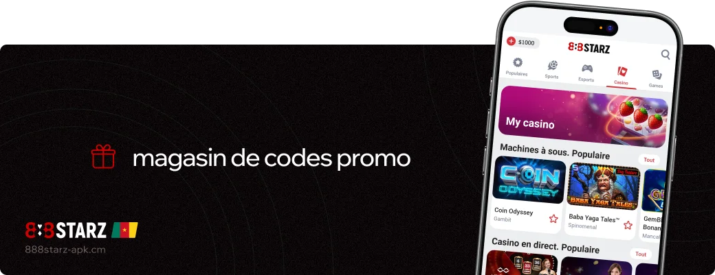 Magasin de codes promo 888starz Apk Cameroun